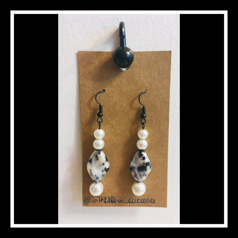 Cruella De Vil Handmade Drop Down Earrings